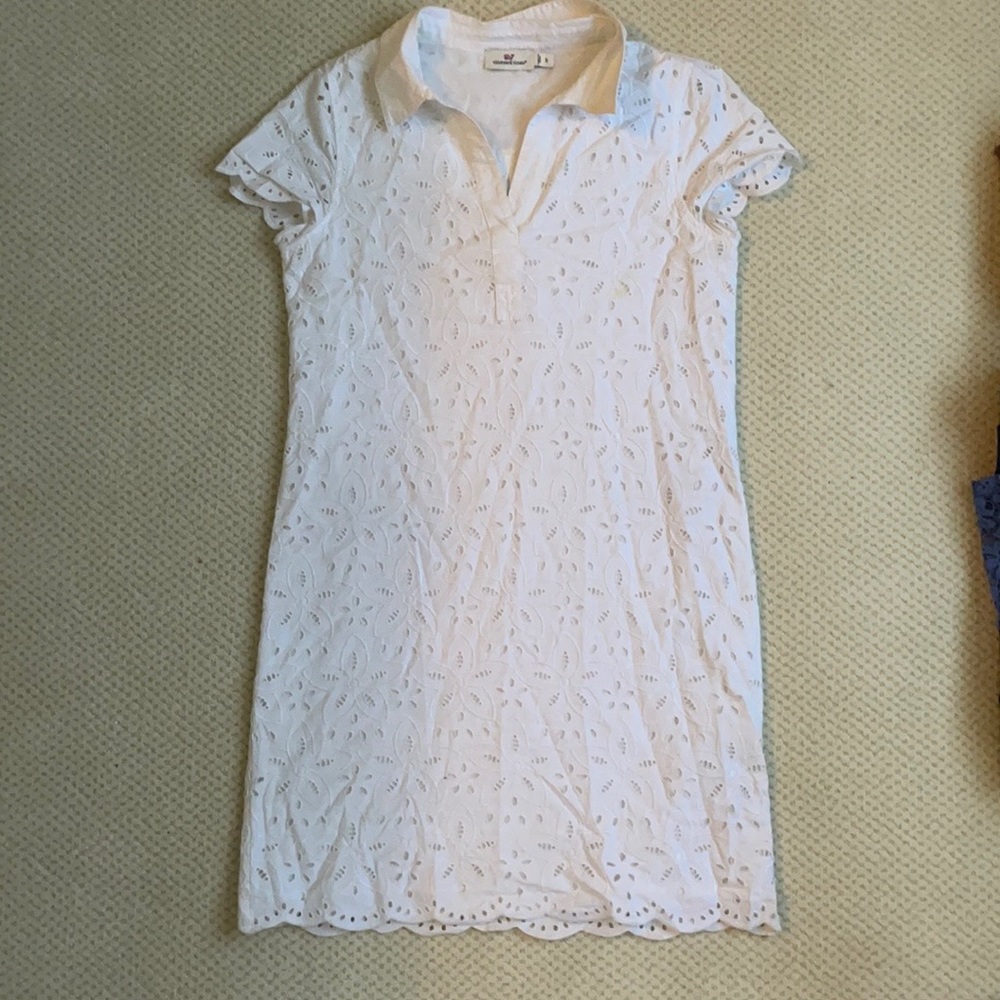 Lace Collar Flower Pattern Vineyard Vines Dress